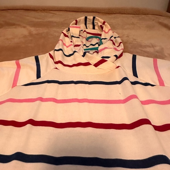 Lularoe Amber Patriotic Stripes hoodie L Patriotic 4th of July 🇺🇸🇺🇸 - Picture 2 of 3